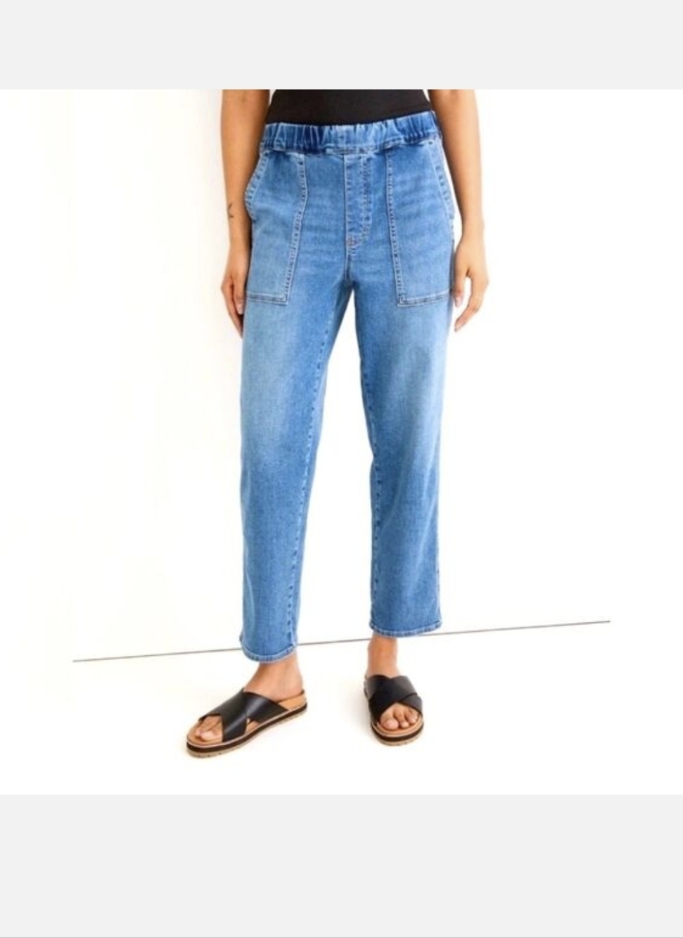 Madewell Women's Light Blue Elastic Waist Size M.